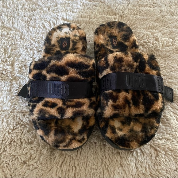 🐆UGG Fluffita Panther Print Slides Slippers - Picture 2 of 13